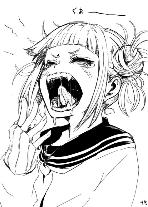 Smiling Himiko Toga Black And White Goimages Web