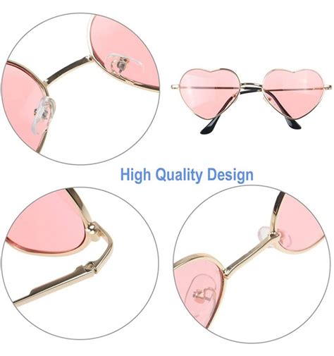 Retro Thin Metal Frame Heart Shape Sunglasses Lovely Aviator Style For Women Pink Cd18clremuw