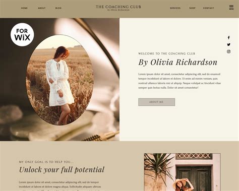 Wix Website Template Boho Coach Wix Website Boho Blog Modern Etsy