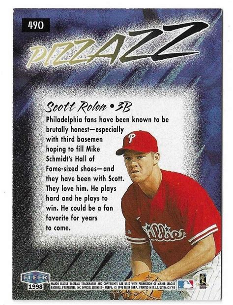 1998 Fleer Ultra Baseball Scott Rolen Pizzazz 490 Philadelphia