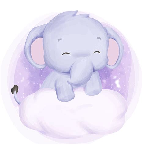 Cute Baby Elephant Vector Hd Images Baby Elephant On Cloud The Cute