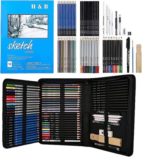 Calmind Kit De Arte Para Dibujo Piezas L Pices Colores Plumas