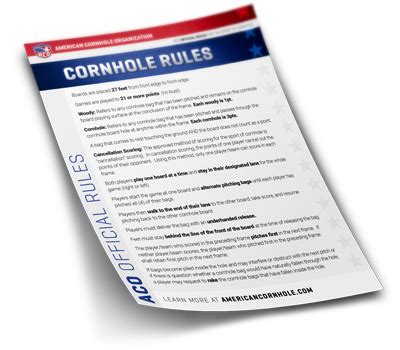 Official Cornhole Rules by the ACO - American Cornhole Organization