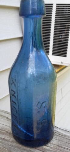 Antique 1848 Ss Knickerbocker Cobalt Blue Soda Water Bottle New York