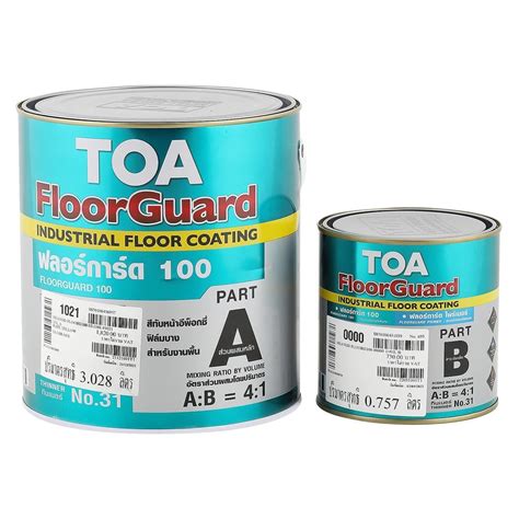 สีงานอุตสาหกรรม Toa Floorguard 100 Part Ab 1021 สีเหลือง 1 แกลลอน