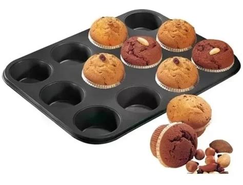 Molde Asadera Muffins Cupcakes Teflón X 12 Antiadherente Cuotas sin