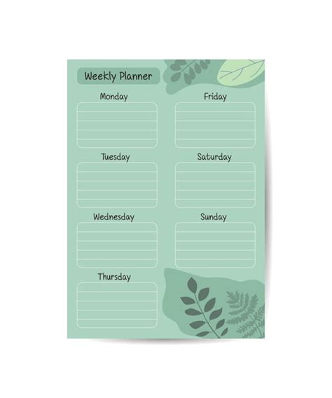 Premium Vector Weekly Planner Template Todo List Planner Template