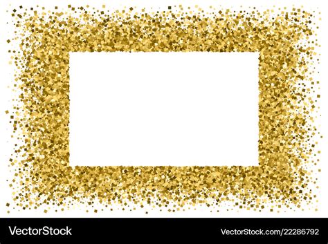 Gold Frame Glitter Texture Isolated On White Vector Image