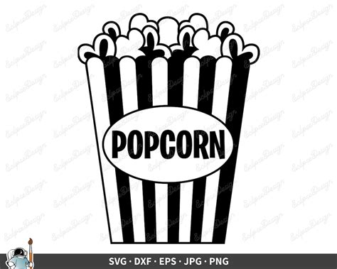 Popcorn Svg Popcorn Vector Popcorn Clipart Popcorn Cricut Etsy