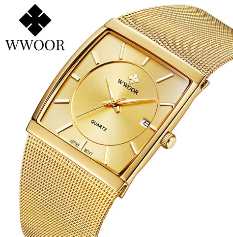 Wwoor Luxe Goud Ultra Dunne Quartz Horloges Voor M Grandado