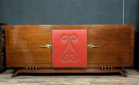 Curved Art Deco Period Sideboard In Sycamore And Studded Catawiki