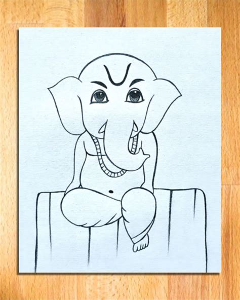 Baal Ganesh Drawing Easy For Beginners Ganpati Drawing Steps