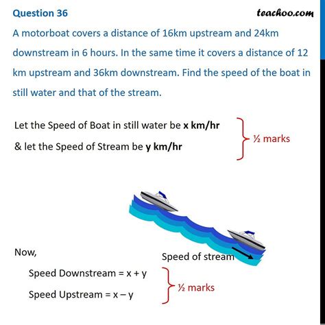 A Motorboat Covers A Distance Of Km Upstream And Km Downstream Ina