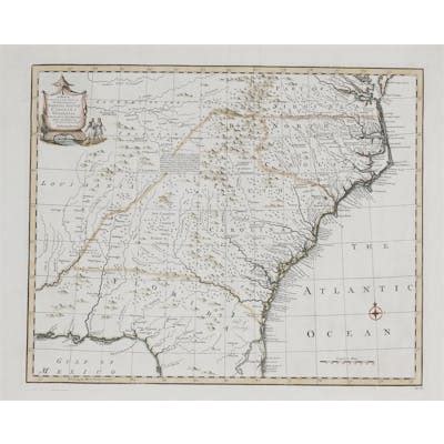 **Colonial Era Map: The Carolinas and Georgia, Bowen | Barnebys