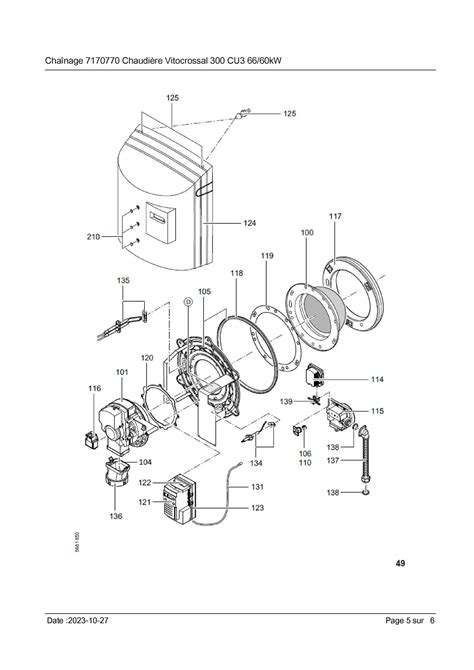 Pièces détachées Chaudière Viessmann VITOCROSSAL CU3 66 60KW 7170770