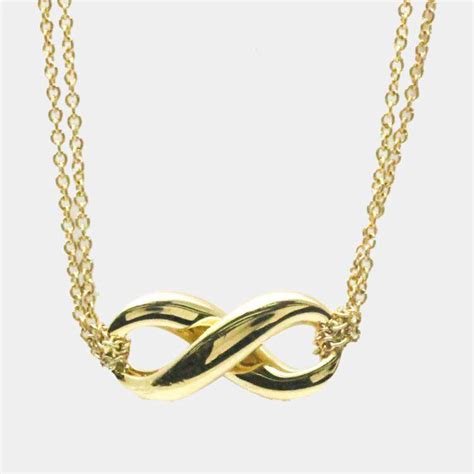 Tiffany Co 18K Yellow Gold Infinity Pendant Necklace Tiffany Co