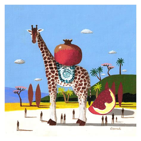 Painting Girafe Aux Grenades By Lionnet Pascal Carr D Artistes