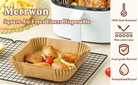 Air Fryer Liners 100 PCS Airfryer Liners Disposable Square Cooking