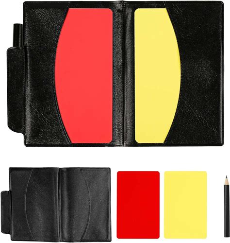 Referee Cards Set 2pcs Referee Penalty Cards With Card Holder Soccer