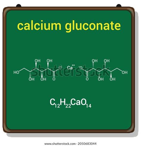 Chemical Structure Calcium Gluconate C12h22cao14 Stock Vector Royalty