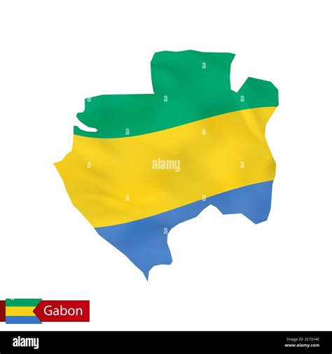 Mapa De Gabón Con Bandera De País Ilustración Vectorial Imagen Vector