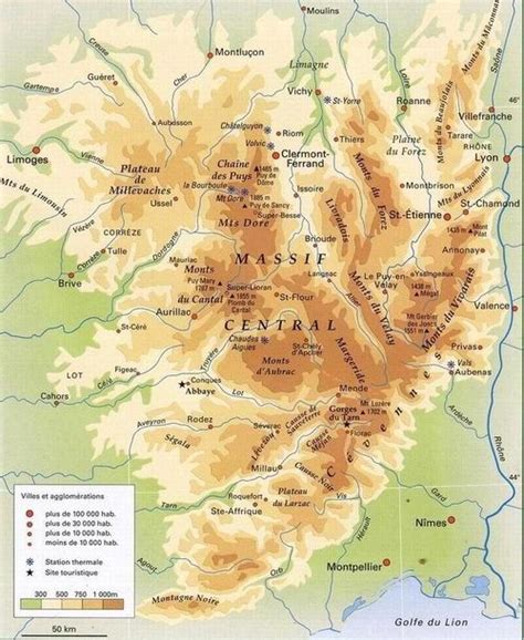 Massif Central Carte Voyage Carte Plan