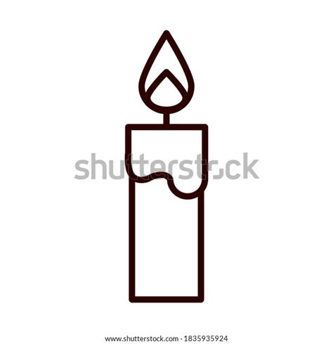 Burning Candle Light Vector Illustration Line Stock Vector Royalty