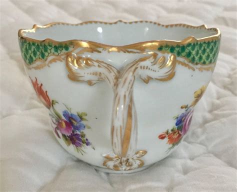 Th Century Antique Meissen Porcelain Cup And Saucer For Sale At