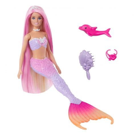 Barbie Un toque de magia Malibú Muñeca sirena cambia de color 3 años