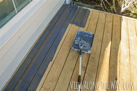 How To Stain A Wood Deck By View Along The Way Homeright