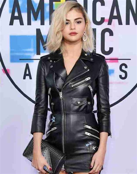 Selena Gomez Amas 2017 Leather Jacket Cj