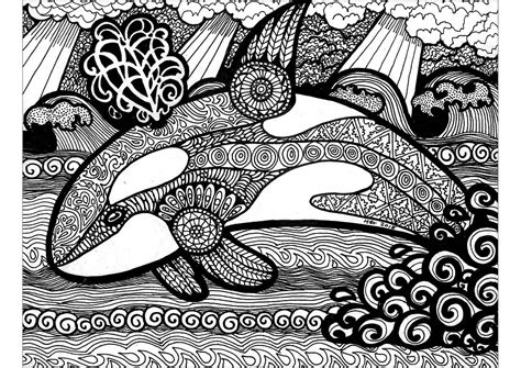 Orca Wal Zentangle Ausmalbilder Kostenlos Herunterladen Ausdrucken