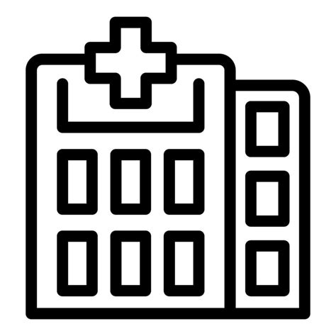 simple hospital building icon representing healthcare system  cross