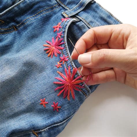 Upcycle Your Jeans With Modern Hand Embroidery DIY PROJECT