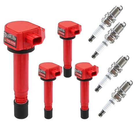 4 Pcs Ignition Coil Spark Plug UF582 For 2006 2011 Honda Civic 1 8L