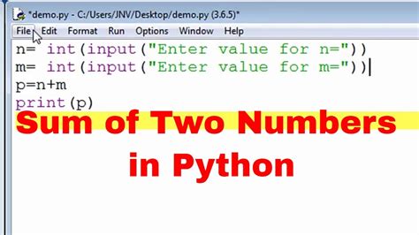 Adding 2 Numbers In Python