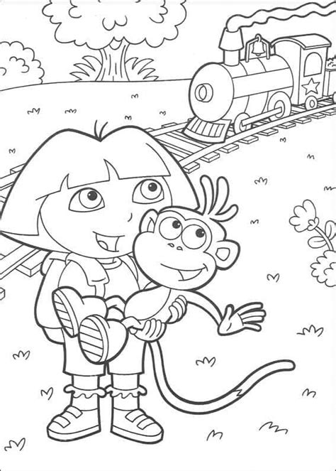 Coloriage Dora et le Train télécharger et imprimer gratuit sur