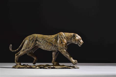 Hamish Mackie S Bronze Lioness Walking Sculpture Lion Artwork