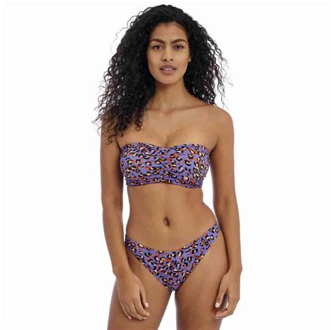 Freya Swim Santiago Nights Leopard Bandeau Bikini Top Storm In A D Cup UK