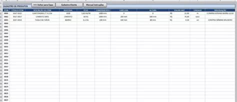 Planilha Excel Cadastro De Clientes E Produtos Or Amento R Em