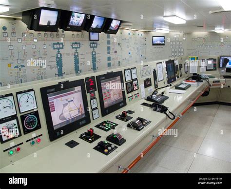 Eurodam cruise ship engine control room Stock Photo - Alamy