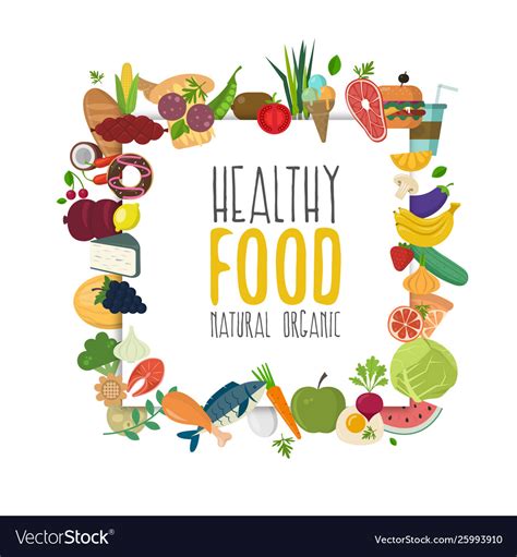 Healthy Food Design With Flat Food Royalty Free Vector Image