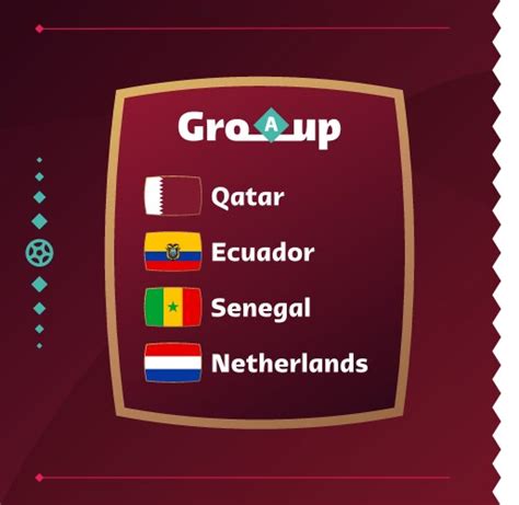 World Football 2022 Group A Flags Royalty Free Vector Image