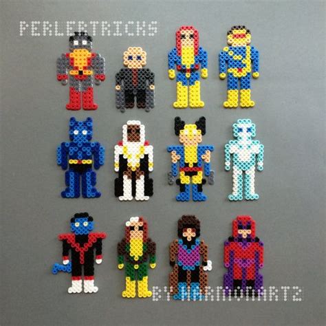 X Men Perler Bead Magnets Colossus Prof X Jean Grey Cyclops Beast