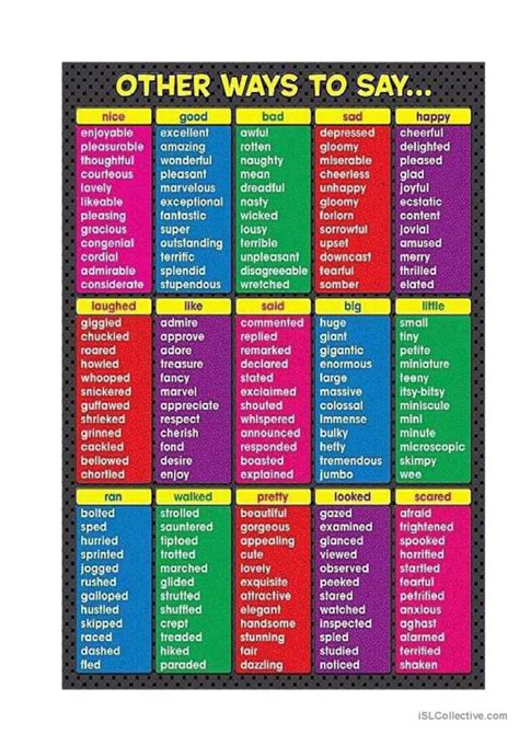 synonyms of adjectives: English ESL worksheets pdf & doc