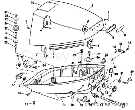 Engine Cover Johnson 1988 Outboard 9 9 E10eccd Crowley Marine