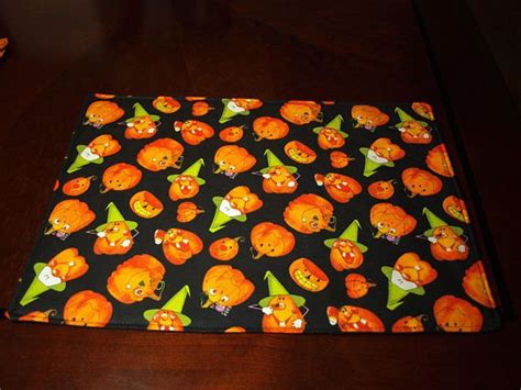 Halloween Placemats of Pumpkins With Hats & Silly Faces Set of | Etsy ...