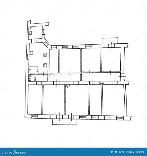 Planta Baixa Desenho Ilustra O Do Vetor No Fundo Isolado Ilustra O Do