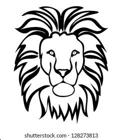 Lion Outline Vector Isolated On White Stock Vector (Royalty Free) 129727733