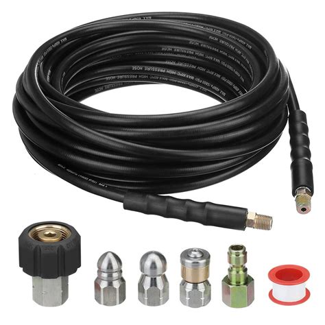 Sewer Jetter Kit For Pressure Washer 100ft Drain Cleaning Hose 5800 Psi